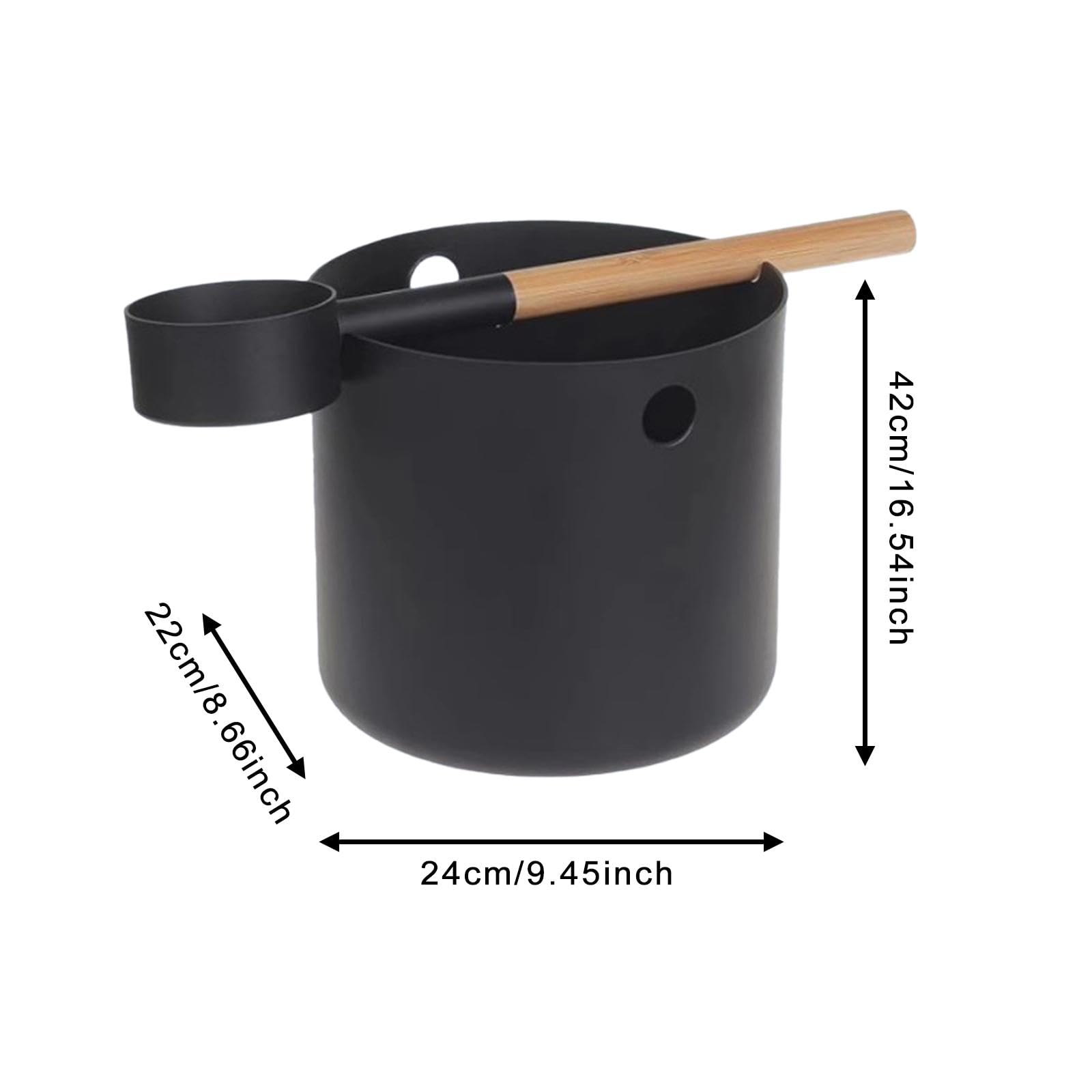 Set Secchio E Mestolo per Sauna da 5 Litri, Robusto Secchio per Acqua per Appartamento, Doccia, Hotel