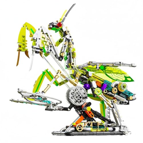 Image of SKY LINE OCEAN Mechanical Mantis Building Set - 999+ PCS Light-Up Insect Model Kit, Articulated STEM Animal Construction Toy, Display Collectible Gift for Kids Teens & Adults
