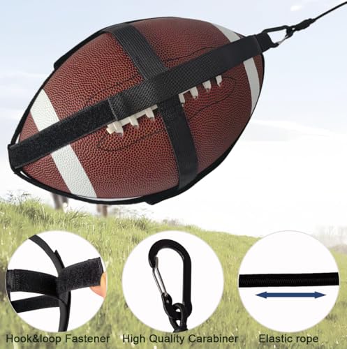 Toeloioh American Football Throw Trainer,Solo Pass Back Trainer for Youth & Adults, Indoor/Outdoor Practice Equipment to Improve Throwing & Catching Skills