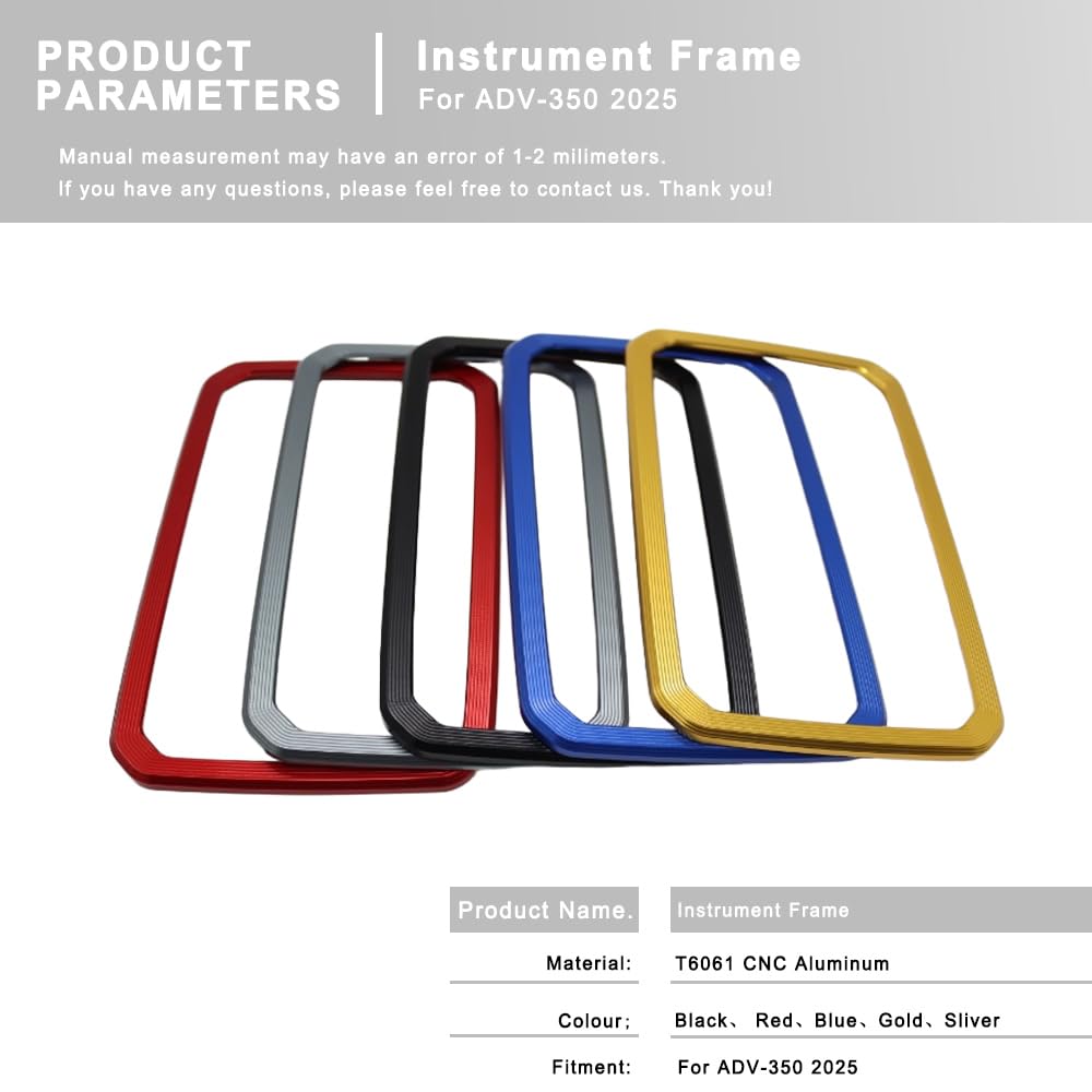Pour ADV350 ADV 350 adv350 Protection d'écran LCD pour tableau de bord de moto T6061 Housse de protection en aluminium CNC pour cadre de compteur (argent)
