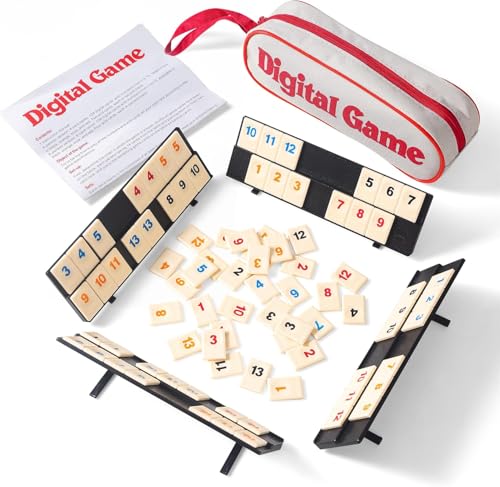 LuminLi Four Player Edition - The Classic Rummy Tile Game - More Tiles and More Players for More Fun!Blue (Portable Case)