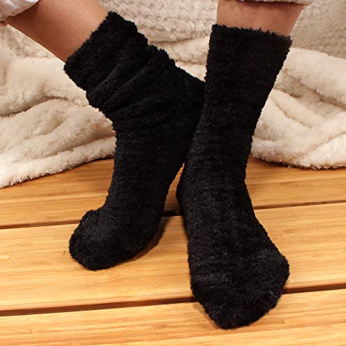 Image of BambooMN Women's Super Soft and Cozy Feather Light Fuzzy Socks - Multiple Color Options - Two Sizes - Value Packs