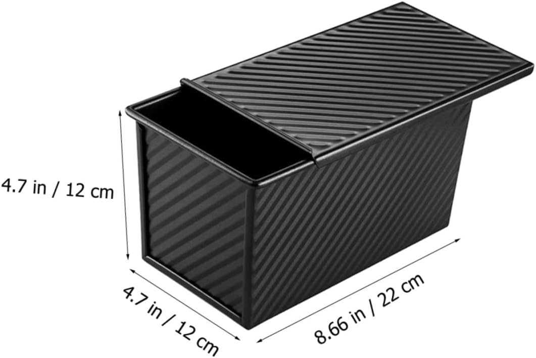 PRETYZOOM 4pcs Carbon Steel Toast Cake Mould Baking Pan Lid Non-stick Baking Bread Mold Perfect for Home Bakeware