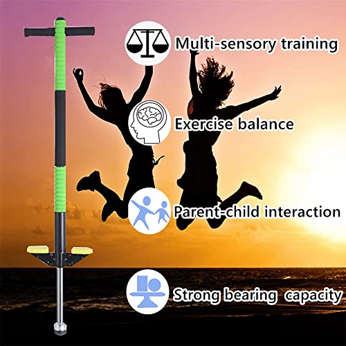 Nnjiusheng Pogo Stick For Kids Ages 5 & Up Suitable For 40Lbs-80Lbs ，Pounds Soft Foam Jump Stick，Exercise Body Balance Keep Healthy (Green) #TOP5