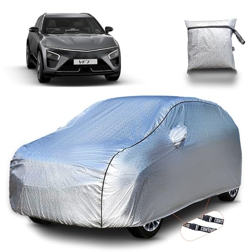 Image of Continental [SilverGuard] Dual Belts Extra Protection VinFast VF7 Car Cover (2025-2026), Build with Triple Stitched, Waterproof & Dustproof Car Cover for VF7 (Metallic Silver).