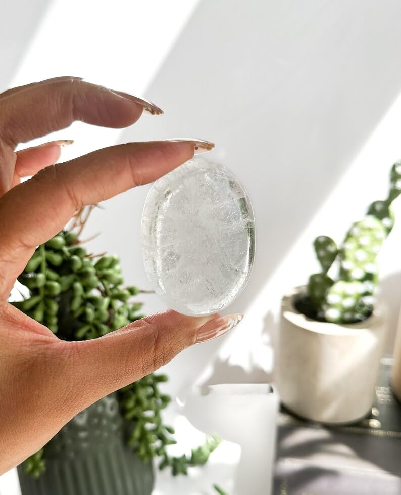 SS Murti Palm Stone Crystal Natural Chakra Reiki Polished Healing Love Oval Pocket Worry Stone Crystals for Anxiety Stress Relief Therapy Geometry Chakra Balancing (Clear Quartz) (B0CG4DM2P8) Amazon Price History, Amazon Price Tracker