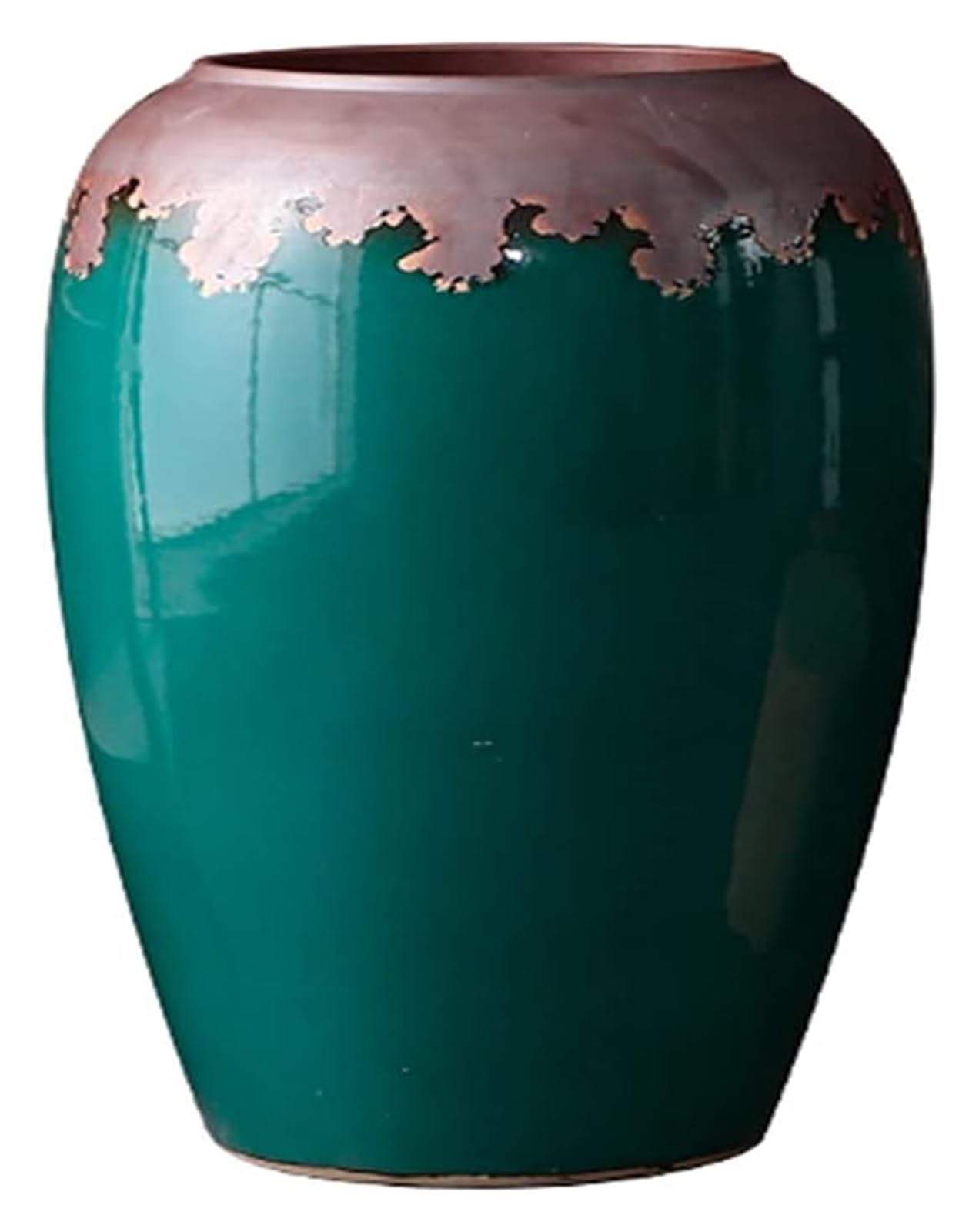 asdchZen Vase Ceramic Vase Large Size Floor Vase Dried Flower Arrangement Ornament For Decor, Hotel Decor, Retro Pottery Jar Vase