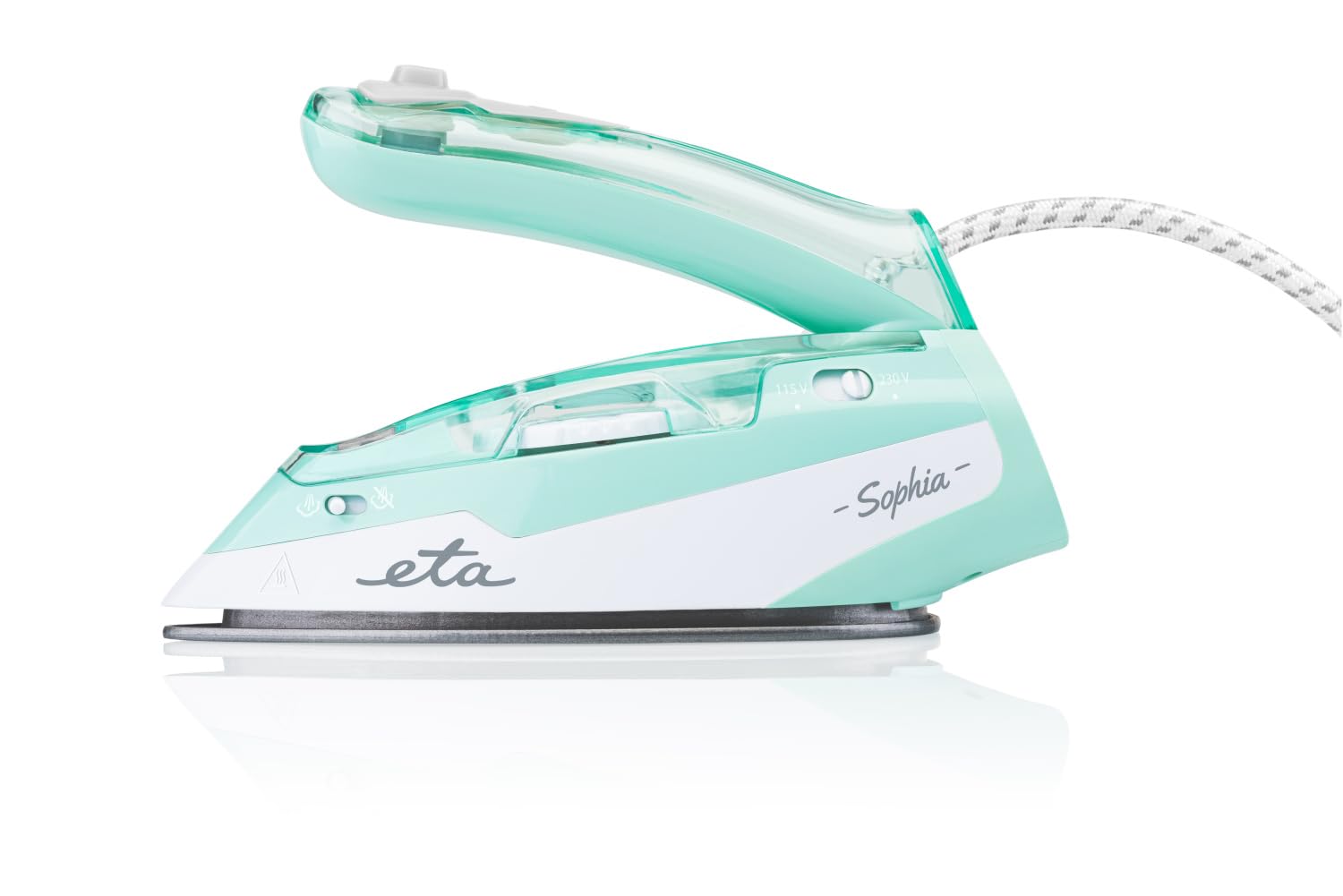 ETA Ferro da stiro a vapore da viaggio Sophia I 1 100 W I colpo di vapore 50 g/min I suola in ceramica I manico a clip I doppia tensione I leggero 710 g e compatto I turchese