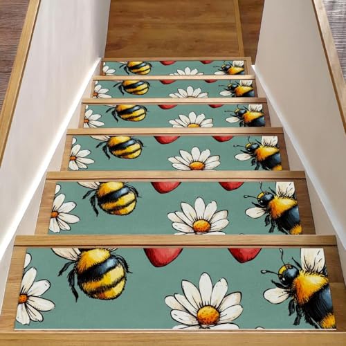 Tapis d'escalier antidérapant sans résidus lavable et réutilisable pour marches intérieures