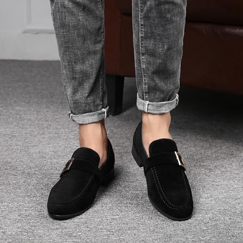 Men's Suede Leather Penny Loafers Slip On Casual Business Dress Shoes Classic Comfortable Driving Moccasins4