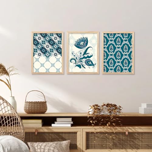 Image of kotart Traditional Indian Art Wall Painting for Living Room Bedroom Office Room Decor - Madhubani Painting with Frame Set of 6 (13x17 inch) Set of 6