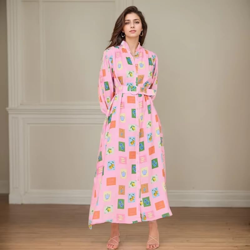 Robe patchwork décontractée pour femmes grande taille avec jupe longue chic - 2