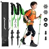 Clostnature Kids Trekking Poles for Hiking – Collapsible Lightweight Hiking Poles, 2 Pack Aluminum Walking Sticks for Children, Teenagers, Retractable Trekking Sticks for Climbing, Backpacking