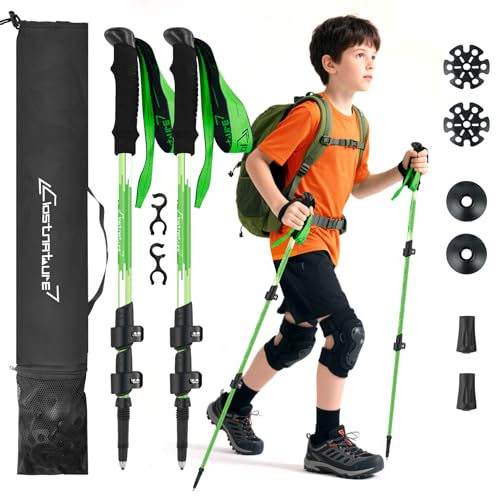 Clostnature Kids Trekking Poles for Hiking – Collapsible Lightweight Hiking Poles