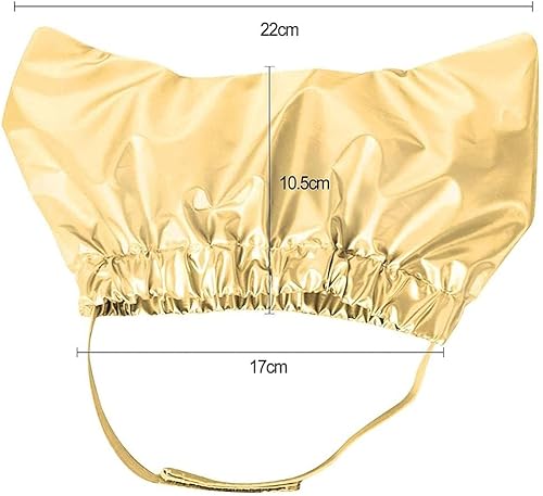 Miniatura 2 de Sombreros para perros, gorras de ducha para mascotas, impermeables, ajustables, con banda de goma larga, orejeras para perros o gatos, color dorado