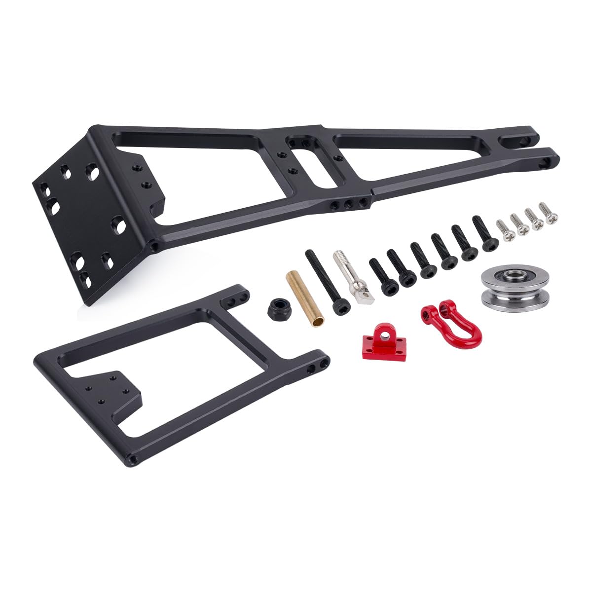 YSKMLOLP 1/10 RC Crane Arm,Rescue Tow Truck Crane Arm Wrecker Kit,RC Truck and Tow Build Kit Updates for 1/10 RC Crawler SCX10 TRX4 Capra LCG Chassis Tools(Black)
