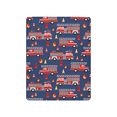 Image of Fire Trucks Red Cars Crib Sheets Soft Breathable Fitted Baby Playard Sheets Mattress Cover for Girl Boys, 39 inch x 27 inch x 5 inch