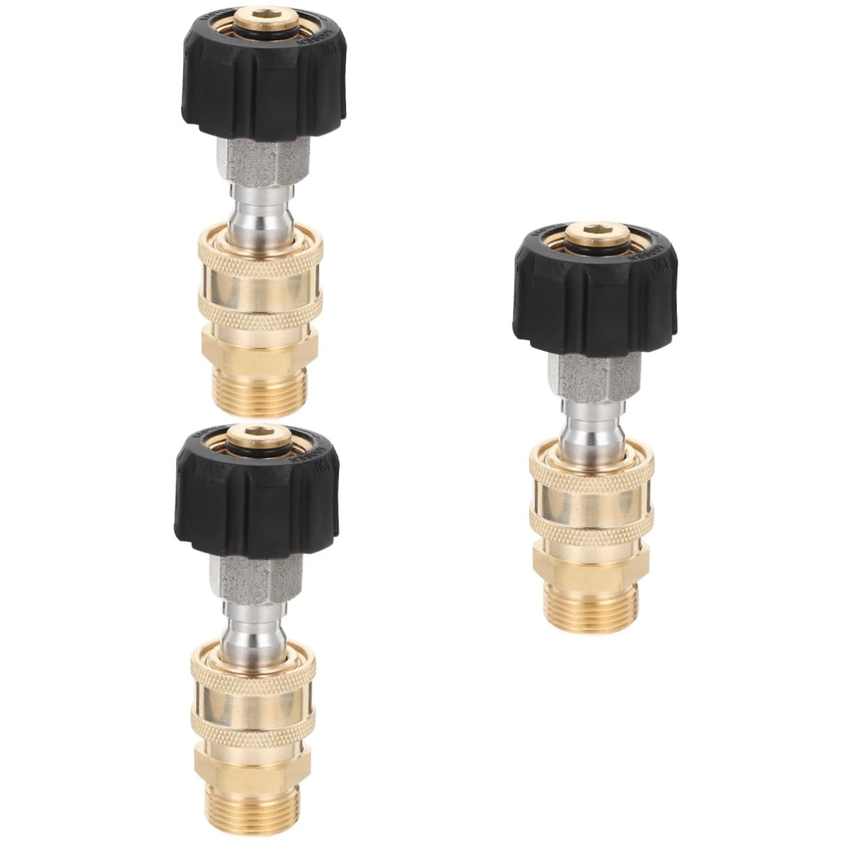 ifundom 3 Juegos De Adaptadores De Varilla Adaptadores De Función Conectores De Enchufe Puntas Accesorios Macho Arandelas Rápidas De para Jardín Latón Dorado