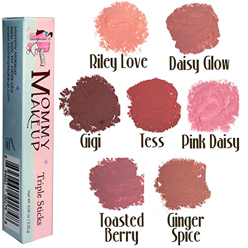 Mommy Makeup Triple Sticks Lipstick & Cream Blush - Moisturizing Long-Wearing Lip Color With Medium Coverage For Lips And Cheeks [Daisy Glow] #TOP3