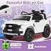 HONEY JOY Ride On Car, 12V Licensed Ford Ranger Electric Vehicle for Kids, Spring Suspension, Music & 3 Speeds, Horn, LED Lights, Battery Powered Ride On Toy with Remote Control(White)