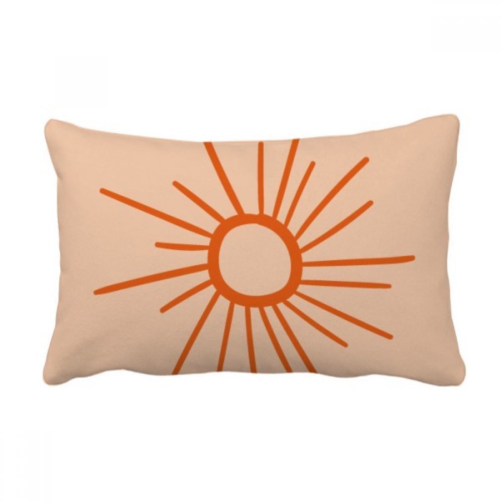Oreiller lombaire soleil orange multicolore pour décoration canapé maison 16x24 pouces