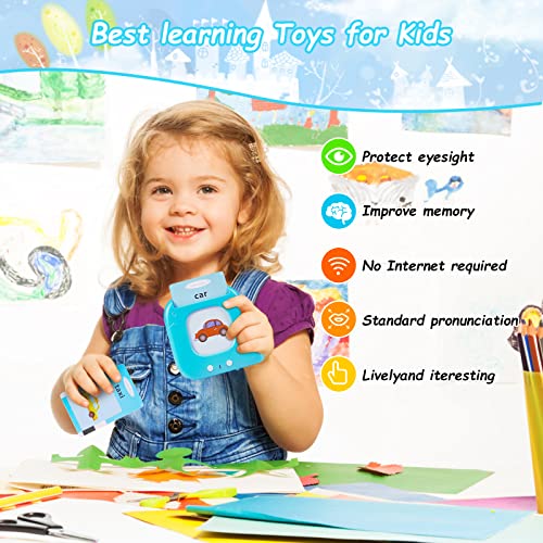 Talking Flash Cards For Toddler Autism Speech Therapy Toys Puzzle Learning Toys For 3+ Year Olds Birthday Gifts For Children(Blue) #TOP3
