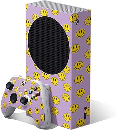 Skinit Decal Gaming Skin Compatible with Xbox Series S Bundle - Purple Happy Face Pattern Design