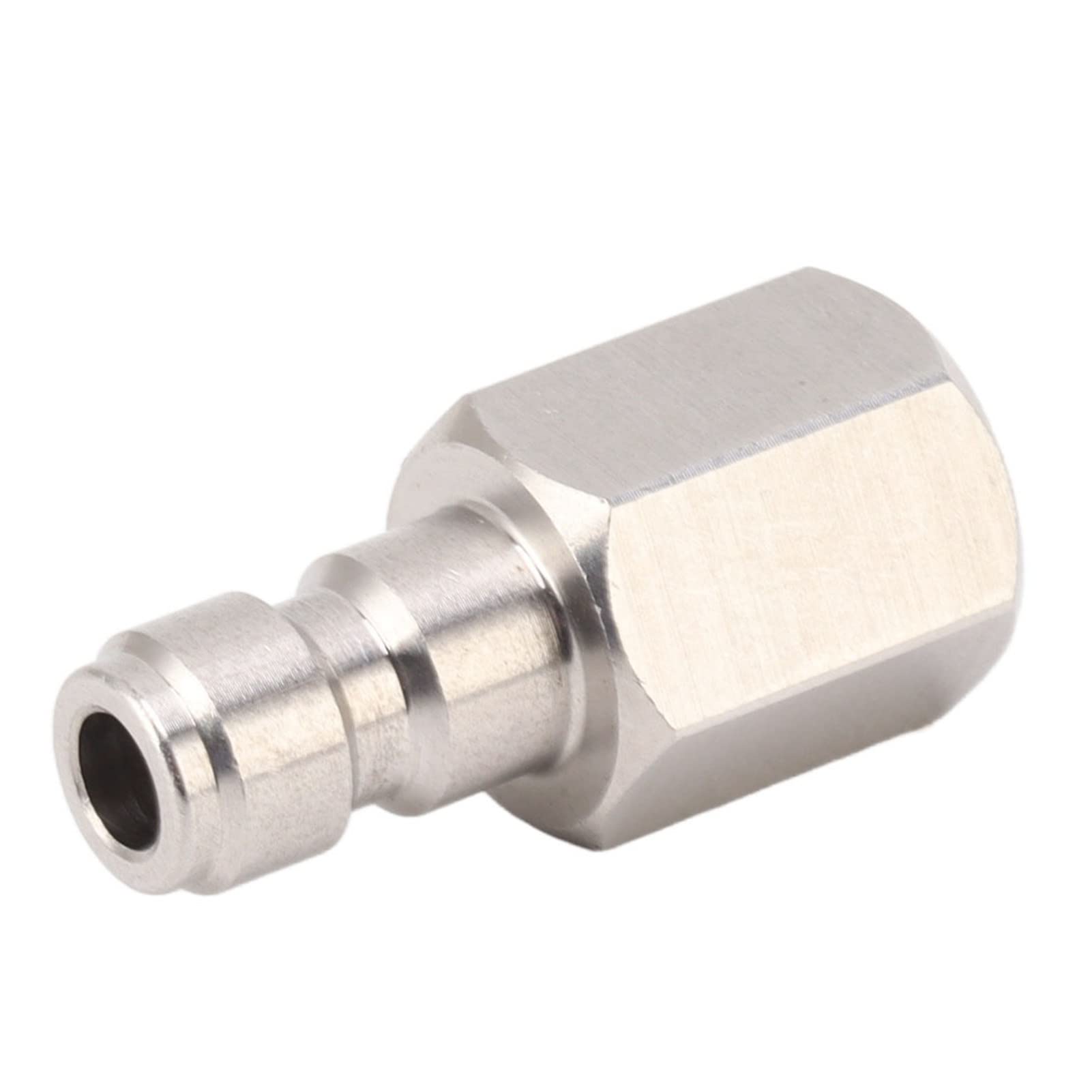STAINLESS STEEL STRAIGHT COUPLING ADAPTER INCH BSPP FEMALE THREAD CO2 CYLINDER ATTACHMENT, SEALING FOR VARIOUS PIPE CONNECTIONS