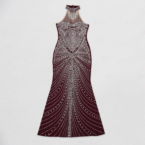 Image of Nagfar Women Rhinestone Sequin Birthday Party Sexy New Year Formal Dress