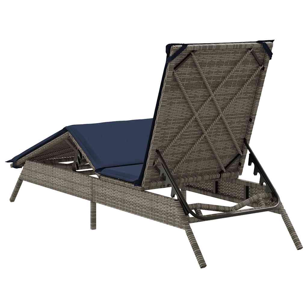 Poltrone da Giardino Relax con Cuscino Grigio