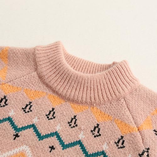 LittleSpring Girls Knit Long Sleeve Sweater Warm Crewneck Pullover3