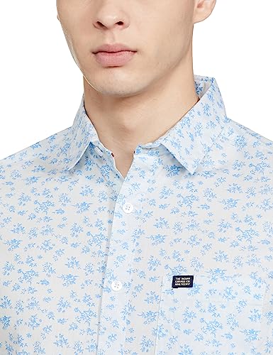 Image of The Indian Garage Co Men Slim Fit Abstract Printed Full Sleeves Spread Collar Casual Shirt