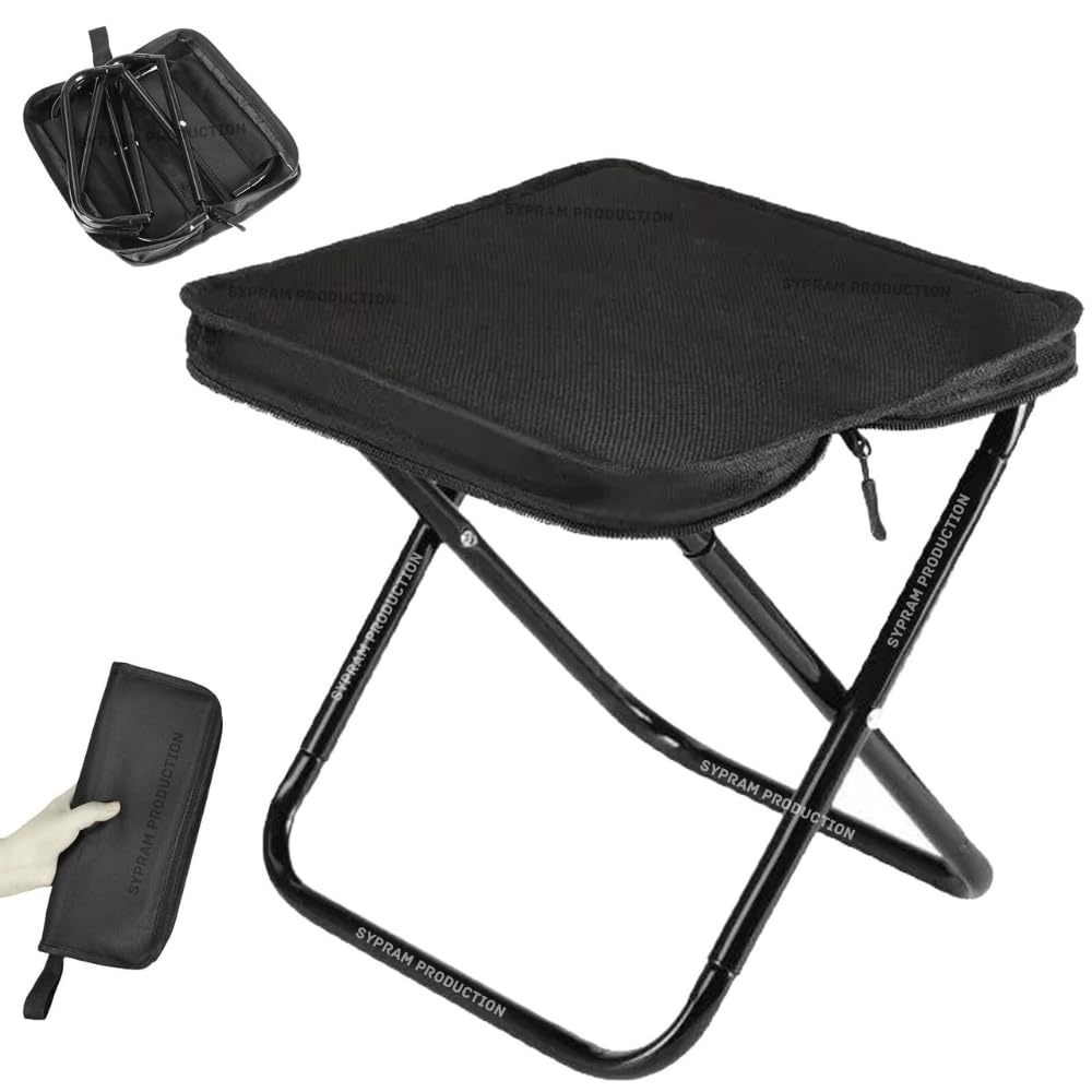 Folding Stool Chair,Camping Stool,Portable Folding Stool with Carry Bag,Ultra-Light Portable Folding Chair,Outdoor Folding Chair,Folding Stool for Tent,Traveling Hiking,Camping Stool (Black)-image-6
