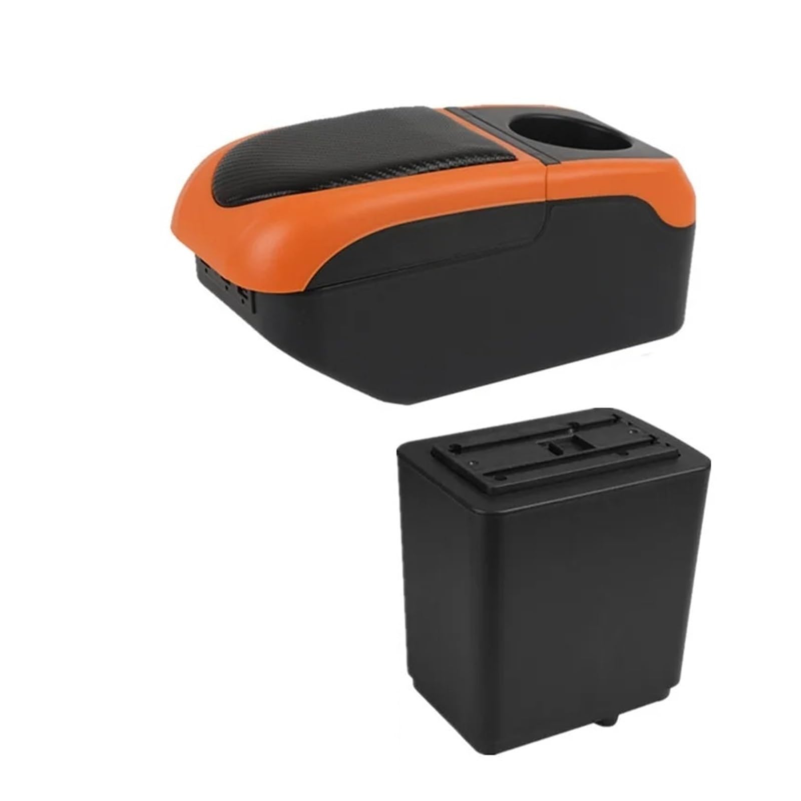 GBGWRMRYX Center Armrest Box For Citroen For Berlingo Car Armrest Box Dedicated Retrofit Storage Box Replacement Accessories Arm Rest(S1 black-orange 6USB)