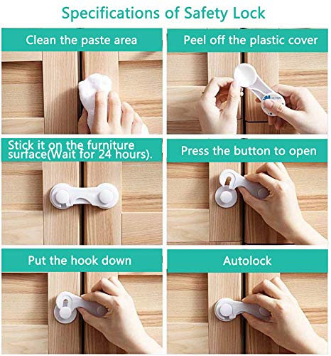 image for Baby Child Safety Cabinet Locks,GiMe-US Easiest 3M Adhesive Baby Proof