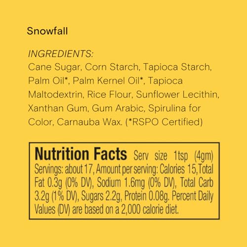 Image of Supernatural Snowfall Sprinkles, Dye-Free, Made By Moms, Snowflake Mix 3oz | Dye free snowflake sprinkles with plant-based colors for cookies, cupcakes, gingerbread, hot chocolate, and winter baking.