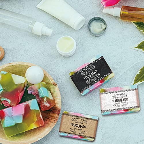 Ph Pandahall 90Pcs Wrap Paper Tape, 9 Style Vintage Band Label Crafts Wrapper Sleeves Covers Vertical Tags For Handmade Soap Lotion Bars Bath Gift Wrapping, 21X5Cm/8.5X1.9 Inch #TOP4