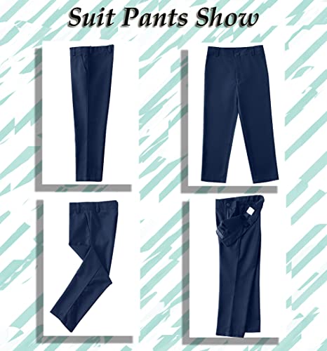 Yavakoor Boys Formal Wedding Slim Fit Suit Set Complete Outfit, Navy Blue(Bowtie), 7 #TOP4