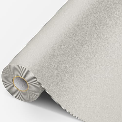 MICTER Cuero Adhesivo 15x300cm, Parches Polipiel para Reparación y Renovación de Muebles, Sofás, Asientos De Coche, Silla De Oficina, Cabecera, Bolsos (Blanco)