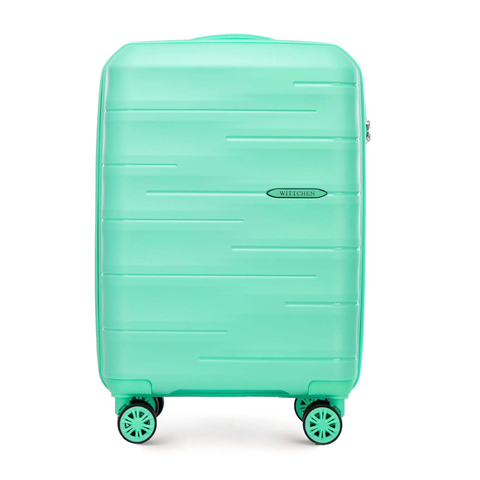 WITTCHEN ARCO Line | Trolley da cabina Bagaglio a mano Valigia piccola | Bagaglio leggero Polipropilene Lucchetto TSA Manico telescopico | 4 ruote piroettanti | Verde