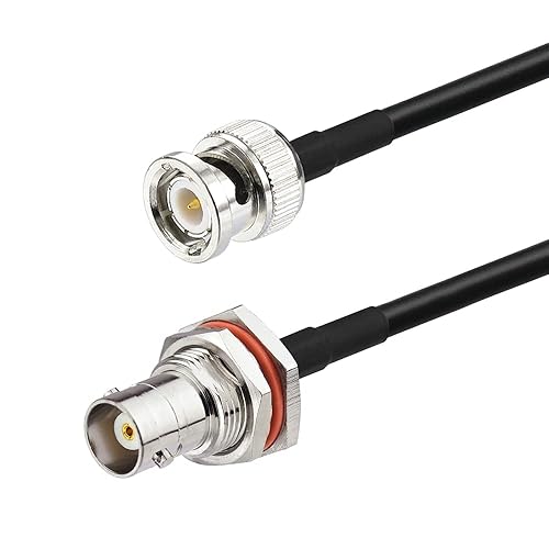 Miniatura 2 de Superbat Cable de extensión BNC RG58 de 50 ohmios, 2 unidades, 3 pies BNC macho a hembra, cable coaxial de puente para radioaficionado