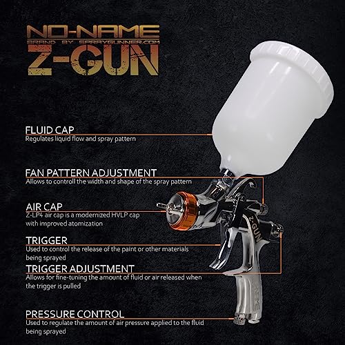 Image of Automotive Paint Spray Gun with Adapter Z-Gun by NO-NAME Brand Z-Gun Base (1.3mm)