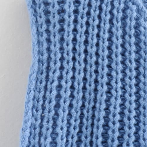 Image of Hixiaohe Womens Crochet Chunky Knit Top Sleeveless Button Down Crop Tops Trendy Cardigan Sweater Vest for Women with Pockets