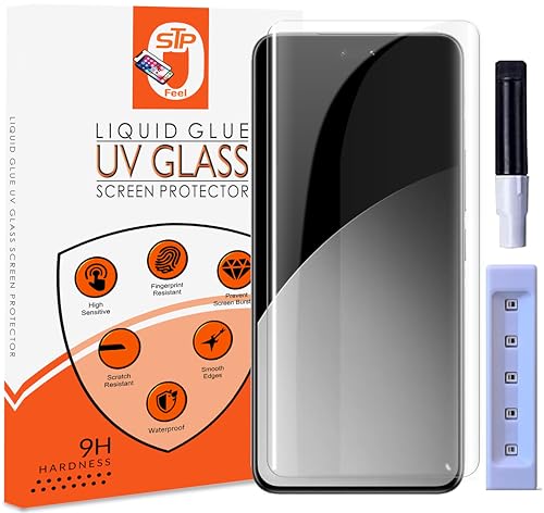 Image of STP FEEL Uv Premium Tempered Glass Screen Protector Guard Compatible For Xiaomi 14 Civi 5G Cellphone (6.55 Inch,Pack Of 1) Full Adhesive Uv Curved Case Friendly Hd Clarity With Easy Installation Kit