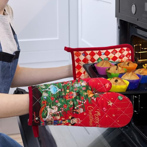 Arquiel Weihnachten Nussknacker Ofenhandschuh & Topflappen 4er-Set – Ansicht 6