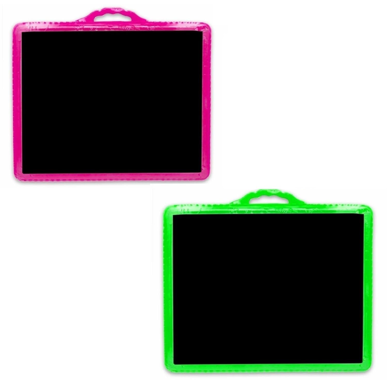 (Pack of 2 PCS) Black Board Double Sider Crown Slate for Kids and Children Educational (Random Colours) (28 Cm x 24 Cm)