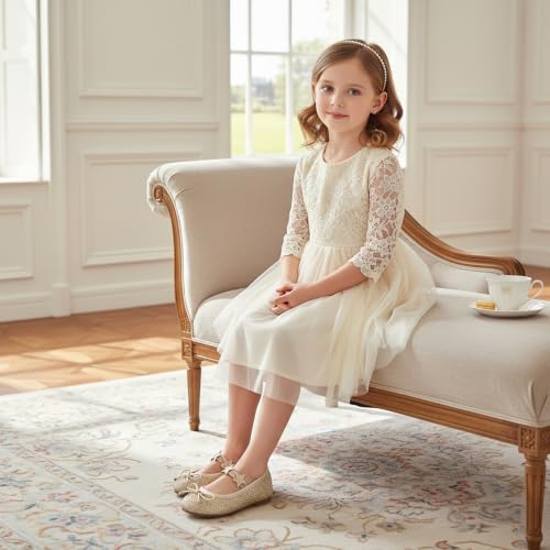 Image of GINFIVE Toddler Girls Dress Shoes Little Girls Mary Janes Ballerina Flats Shoes Toddler