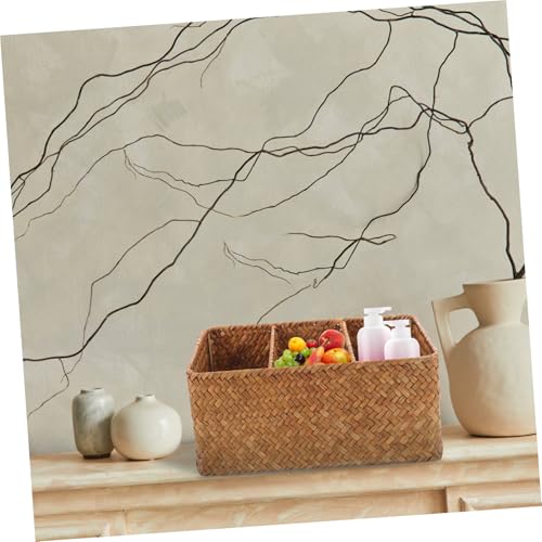 Panier de rangement en herbe marine à 3 compartiments pour trier vos accessoires - 5