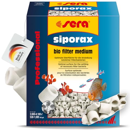 sera siporax Professional 10 L (2 9 kg) | Hochleistungs Aquarium Filtermaterial zur biologischen Reinigung | Premium Filterringe aus gesintertem Glas | Aquariumzubehör für Süß- & Meerwasser