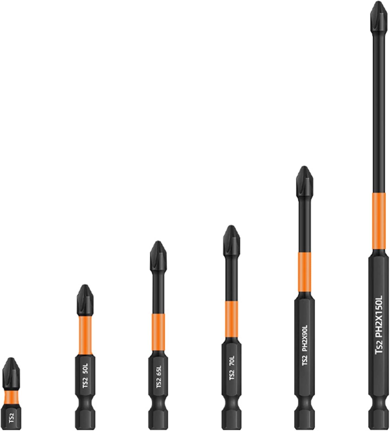 PURPLELILY 6PCS Alloy Strong Screwdriver Set Extended Anti-Slip Electric Screw Driver Head for Hand Electric Drill Strong Screwdriver Cross Hardness Hand Electric Drill Screw Electric